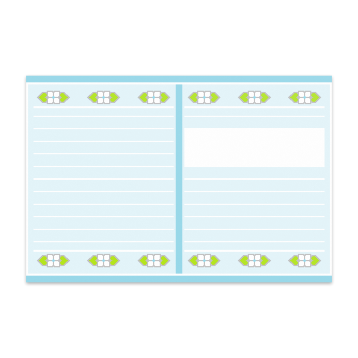 四枚花のノート表紙ポストカード(ライトブルー系)