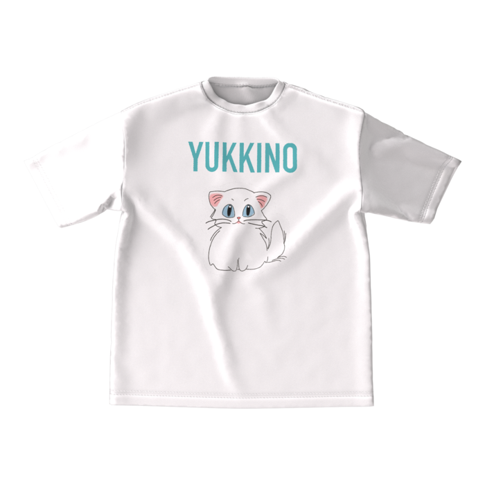 ビッグシルエットTシャツ - M - 両面 - 青緑文字