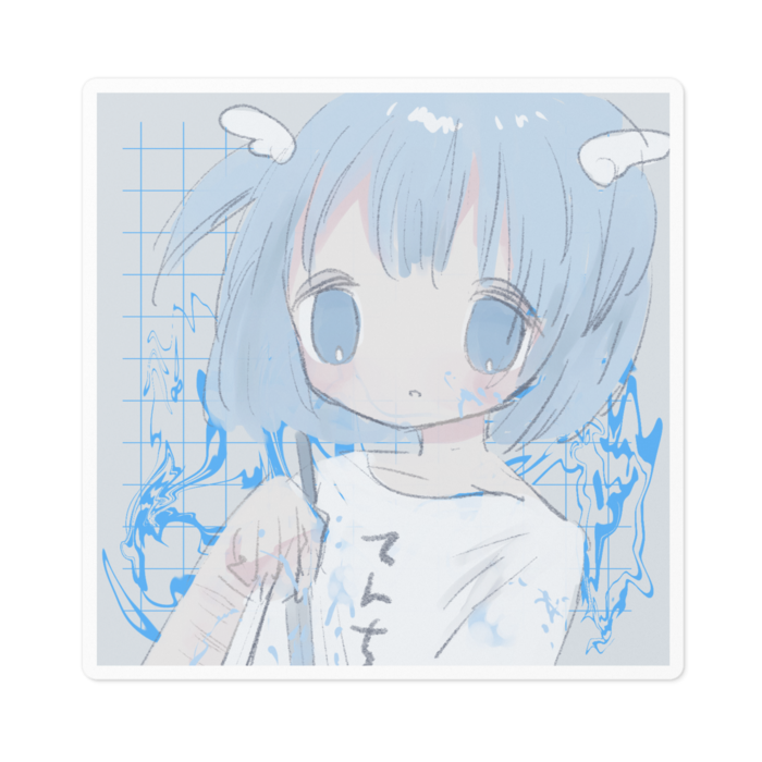ステッカー - 100 x 100 (mm)ホワイト
