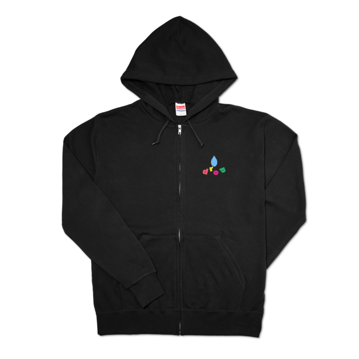 ドロップジップパーカー - L - ブラック