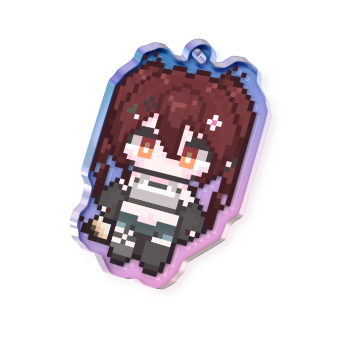 オーロラアクリルキーホルダー - 50 × 50mm