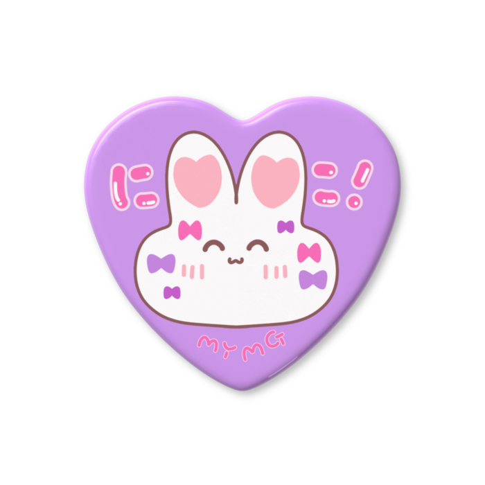 ハート缶バッジ - 57 × 52.5mm