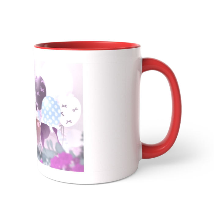 ツートンカラーマグカップ - 直径 8.2cm / 高さ 9.5cm 赤