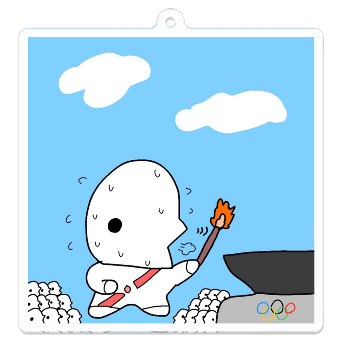 アクリルキーホルダー - 70 x 70 (mm) - 聖火リレーの最終地点