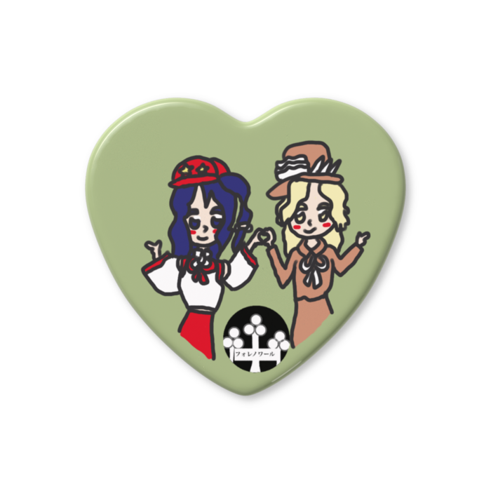 ジャケ子＆レベ子_ハート缶バッジ