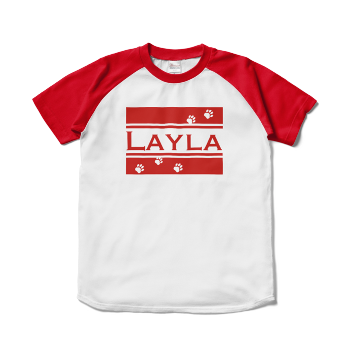 ラグランTシャツ - S - ホワイト×レッド