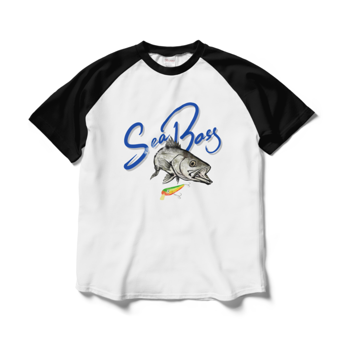 ラグランTシャツ - L - ホワイト×ブラック