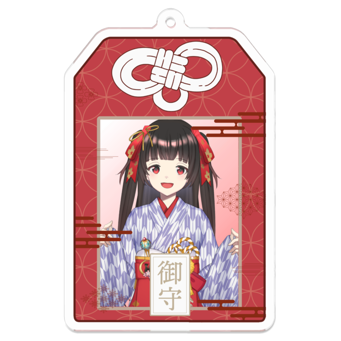 アクリルキーホルダー赤(コーティング) - 70 x 70 (mm)