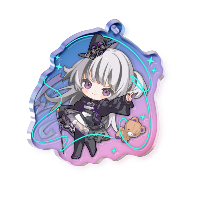 オーロラアクリルキーホルダー - 50 × 50mm