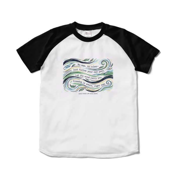 ラグランTシャツ - S - ホワイト×ブラック