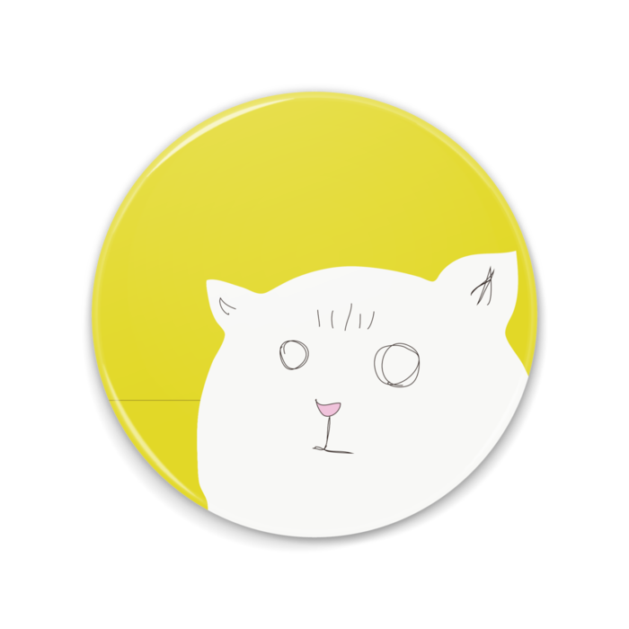 月のねこ・缶ミラー - 75mm