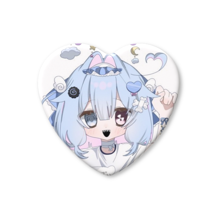 ハート缶バッジ - 57 × 52.5mm