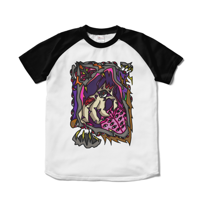 ラグランTシャツ - S - ホワイト×ブラック