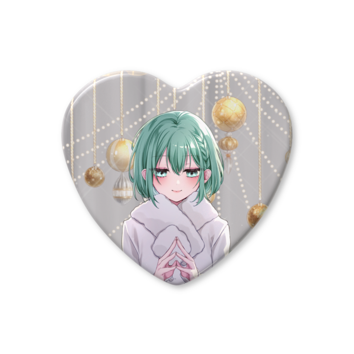 ハート缶バッジ - 57 × 52.5mm