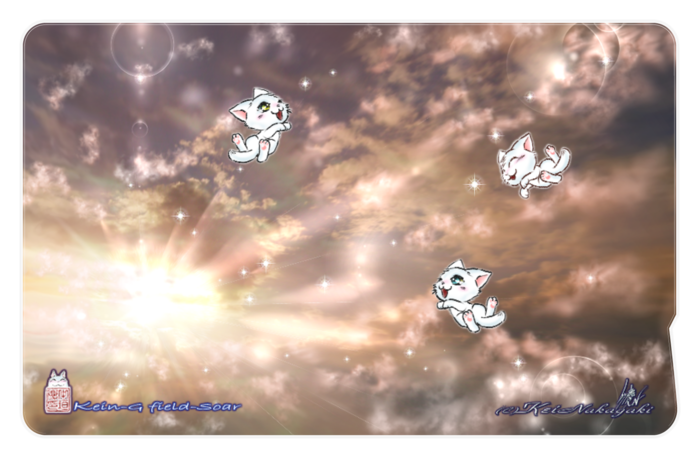 ICカードステッカー-夕空と仔猫たち