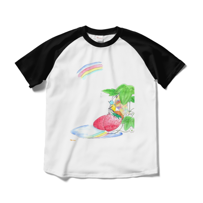 ラグランTシャツ - M - ホワイト×ブラック