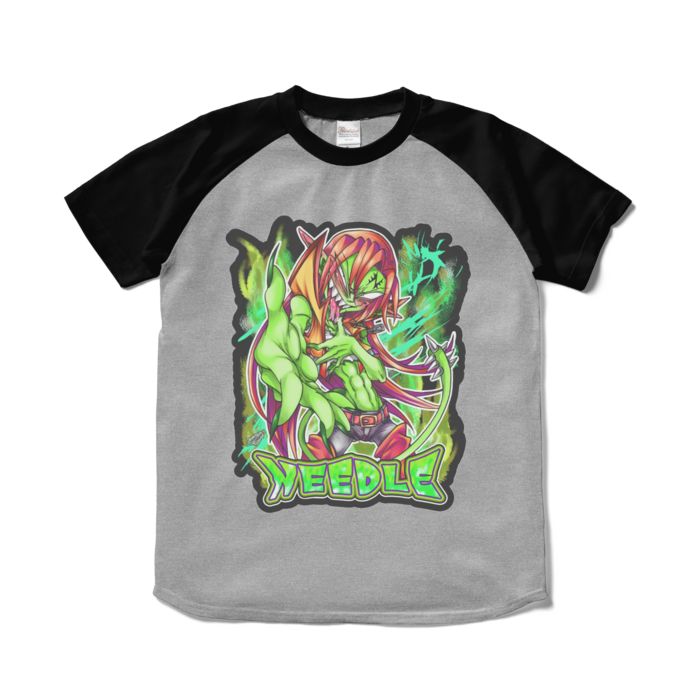 ラグランTシャツ - S - 杢グレー×ブラック(1)