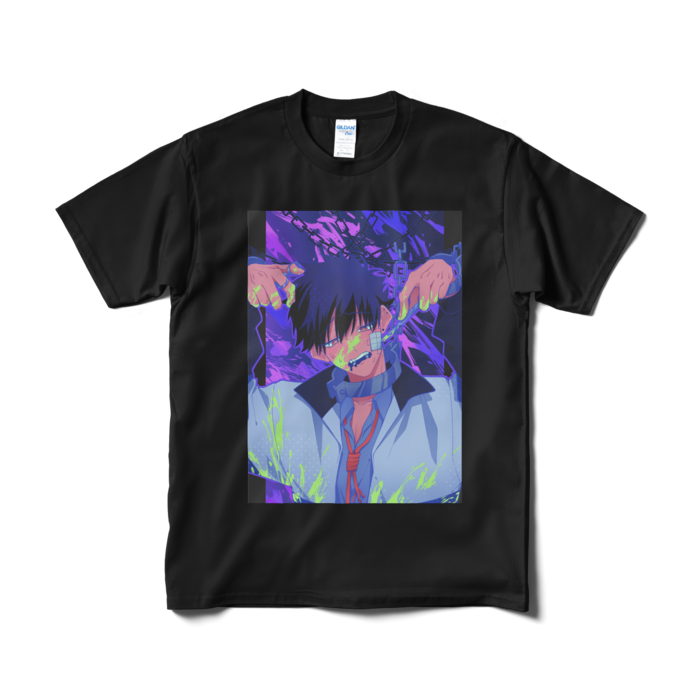 フィズ／縦 Tシャツ（短納期） - M - ブラック(1)