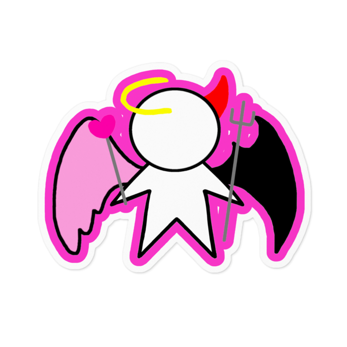 堕天使ちゃん桃ステッカー
