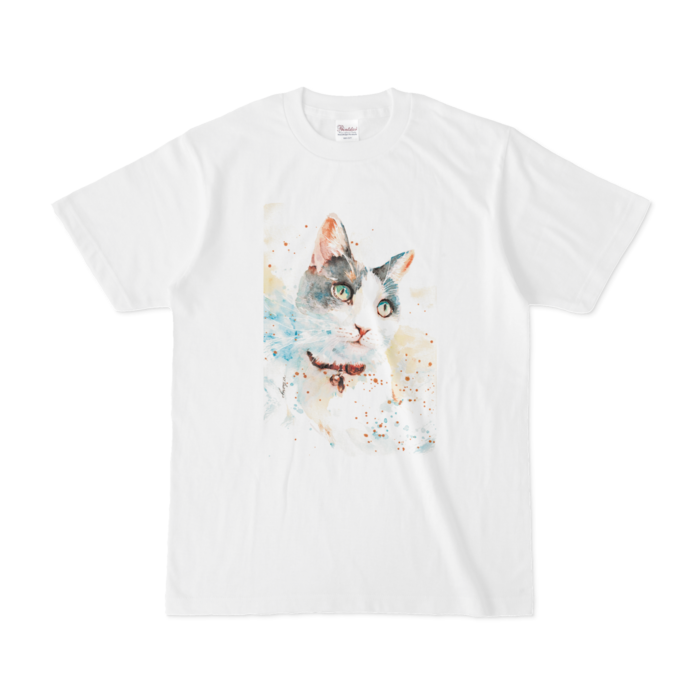 【Tシャツ猫B _白】Sサイズ