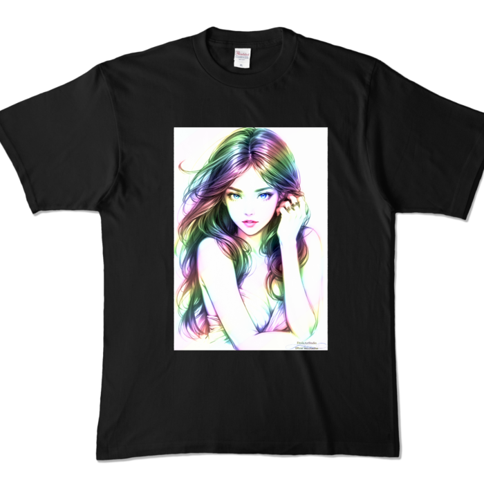 (前面プリント)Dream Woman カラープリントTシャツ - XL - ブラック (濃色)