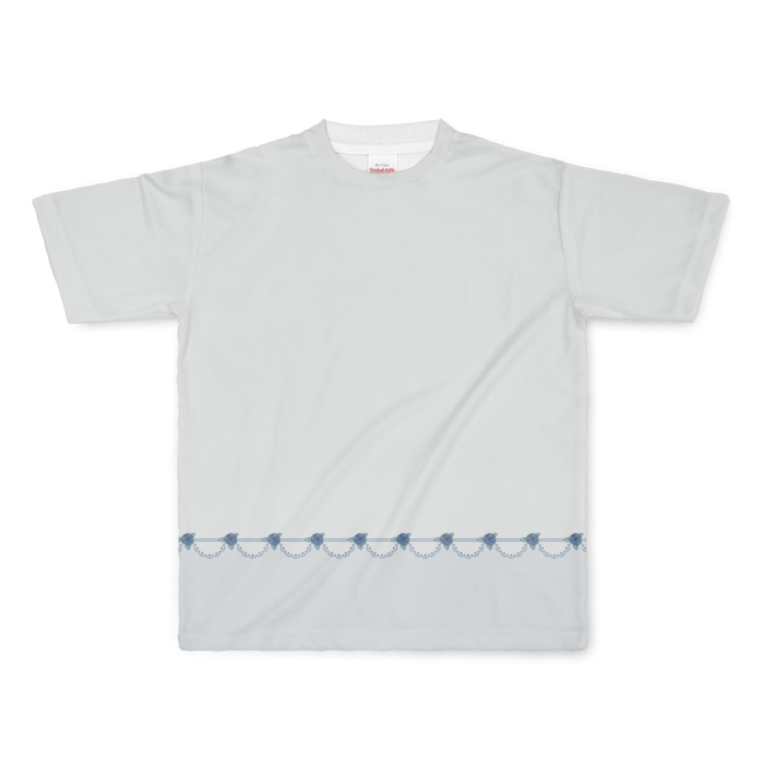フルグラフィックTシャツ　青薔薇×水色　L