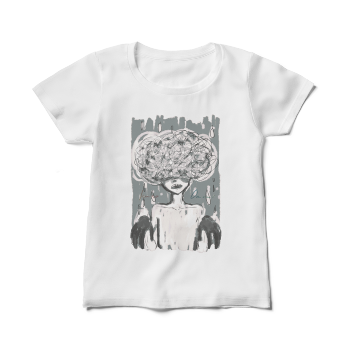 レディースTシャツ (人物)- M - 白(1)