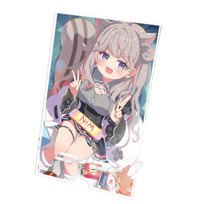 アクリルスマホスタンド - 100x160mm(ケーブル穴あり)-どや