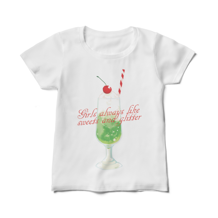 レディースTシャツ・メロンソーダ - M - 白(1)