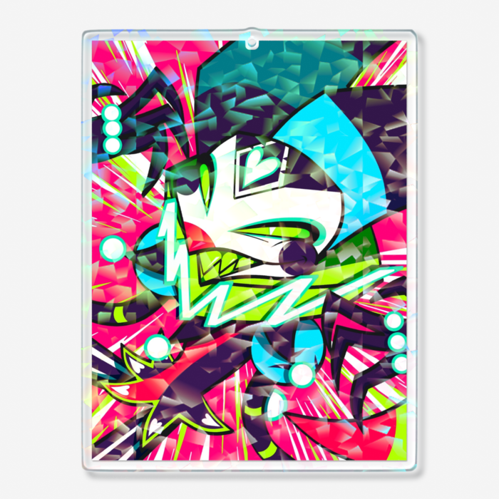 ホログラムアクリルキーホルダー - 100 × 100mm