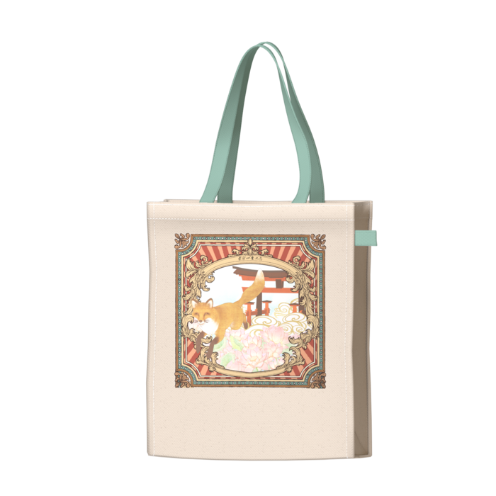 ツートンカラーバッグ - グリーン - W34 × H41 × D14cm