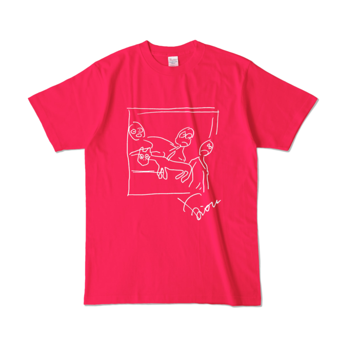 ゲ◯ニカカラーTシャツ - L - ホットピンク