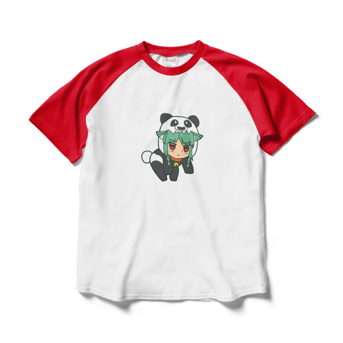 ラグランTシャツ - L - ホワイト×レッド