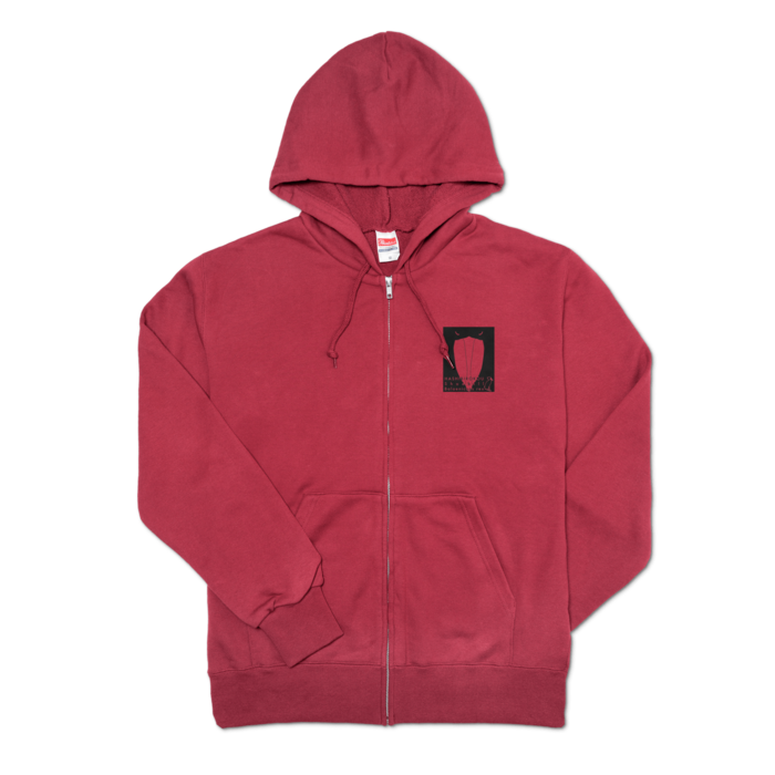 ジップパーカー - M - 左胸(2)　バーガンディ