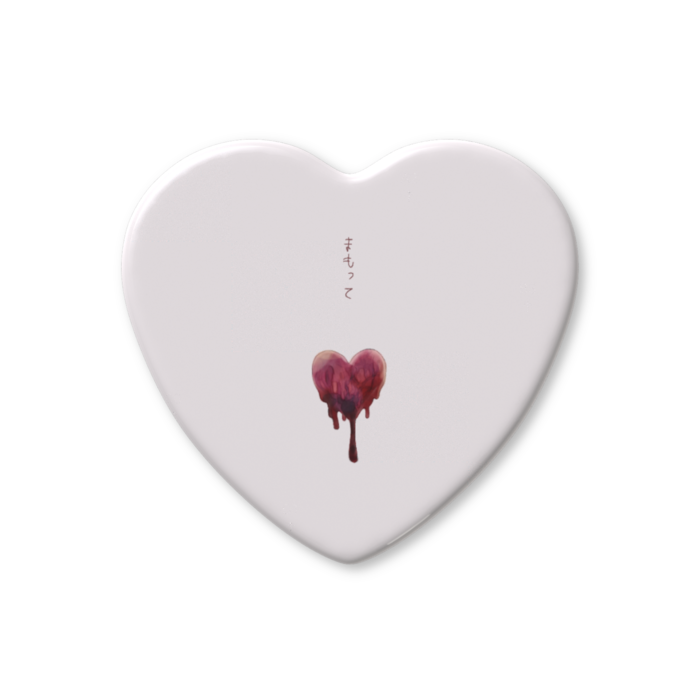 ハート缶バッジ - 57 × 52.5mm