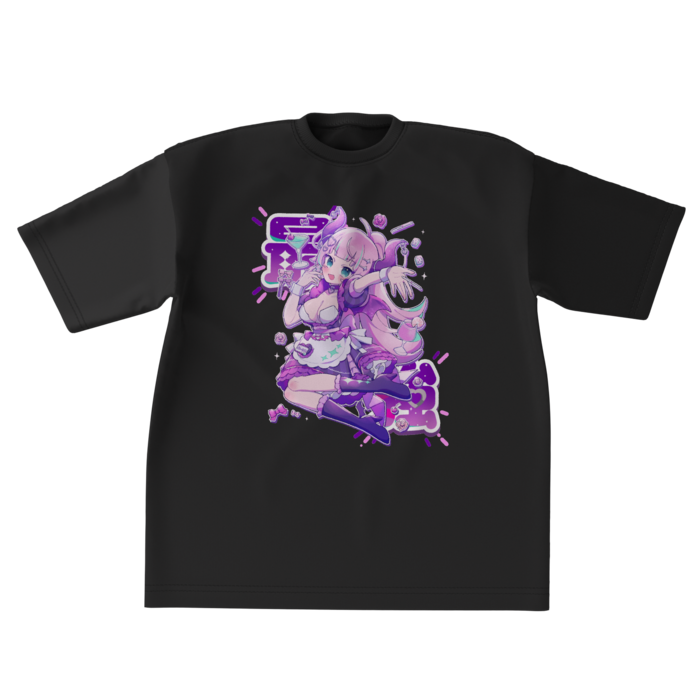 黒ビッグシルエットTシャツ - XL - 正面