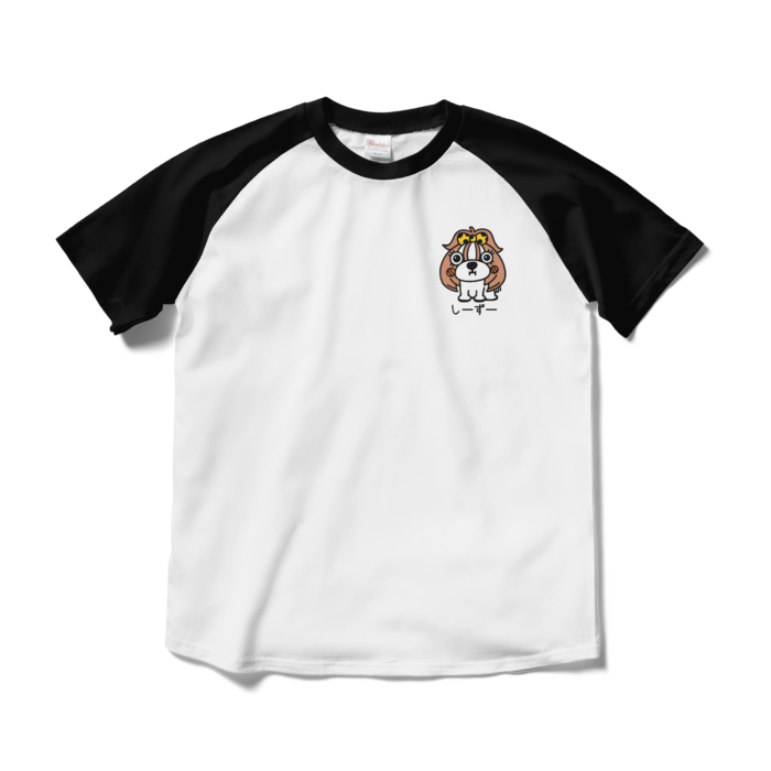 ラグランTシャツ - M - ホワイト×ブラック