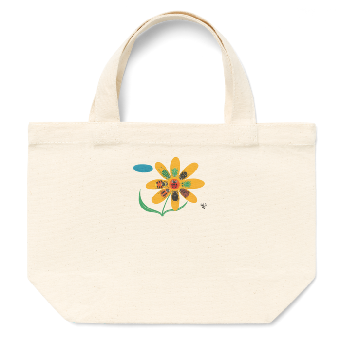 ハナムグリたちとテントウムシのトートバッグ - S - プリント面積小