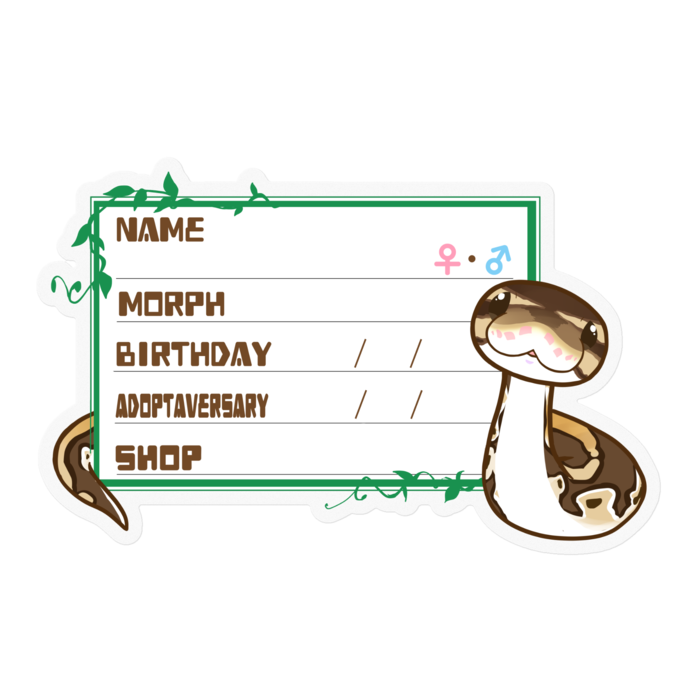 【🐍お名前ステッカー】ボールパイソン(ノーマルミニ) ‐ツタ(英語)