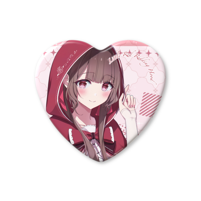 ハート缶バッジ - 57 × 52.5mm