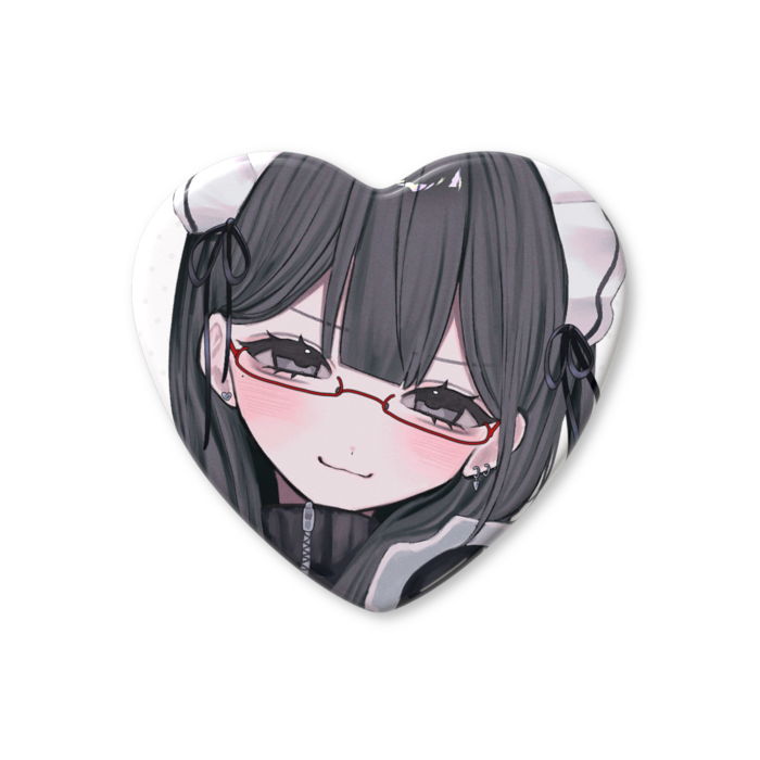 ハート缶バッジ - 57 × 52.5mm