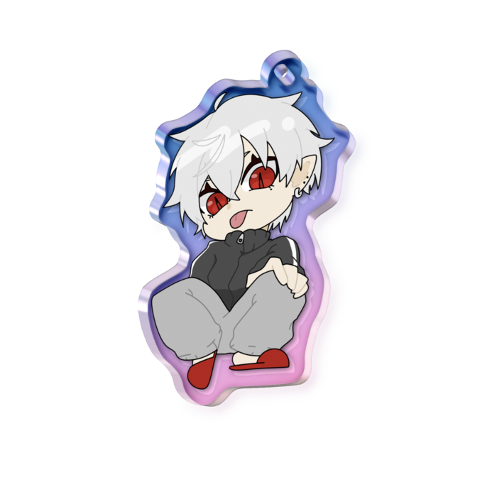 オーロラアクリルキーホルダー - 50 × 50mm