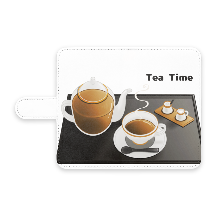 手帳型Androidケース　ストラップ穴なし　白色　S（小）