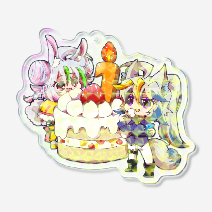 ホログラムアクリルキーホルダー - 70 × 70mm
