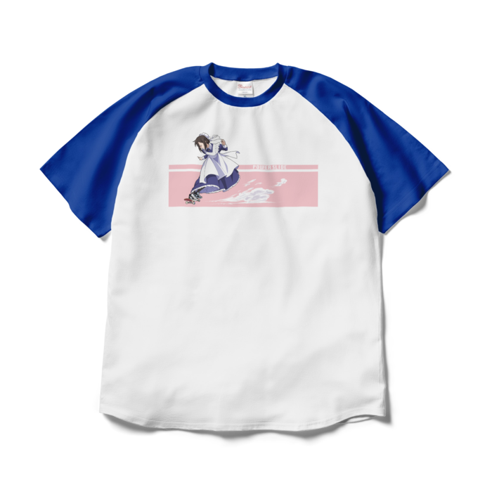 ラグランTシャツ - XL - ホワイト×ロイヤルブルー