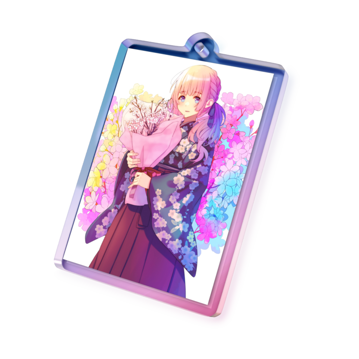 オーロラアクリルキーホルダー - 50 × 50mm