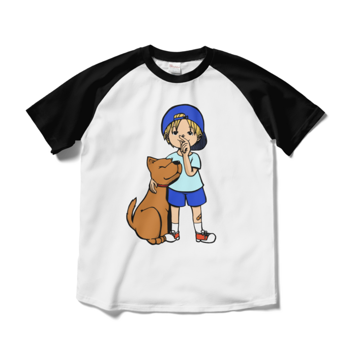 ラグランTシャツ - M - ホワイト×ブラック