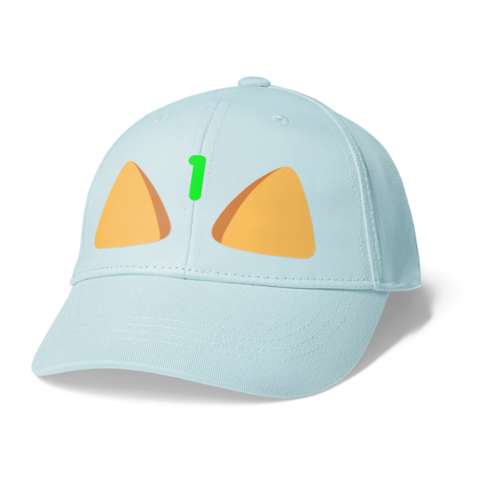 ワオみたいなキャップ - ライトブルー