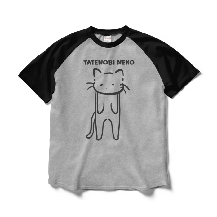 ラグランTシャツ - L - 杢グレー×ブラック