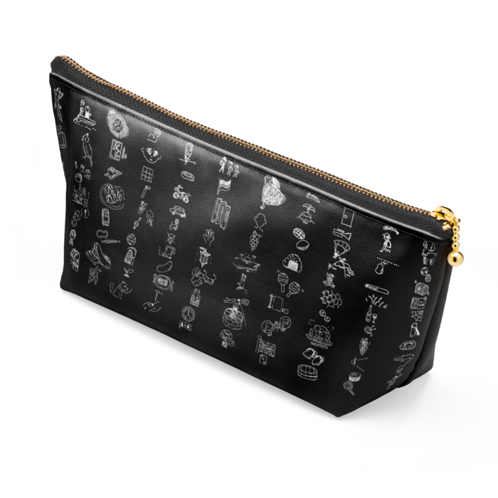 ポーチ - 長さ21.5cm / 高さ10cm - ブラック